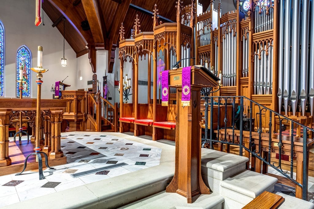 view of altar from left side