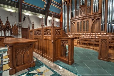 communion table and chior screen