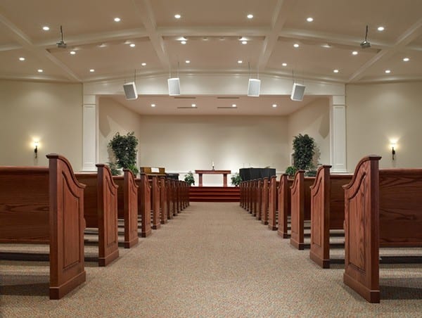 Curved Pews Center Aisle