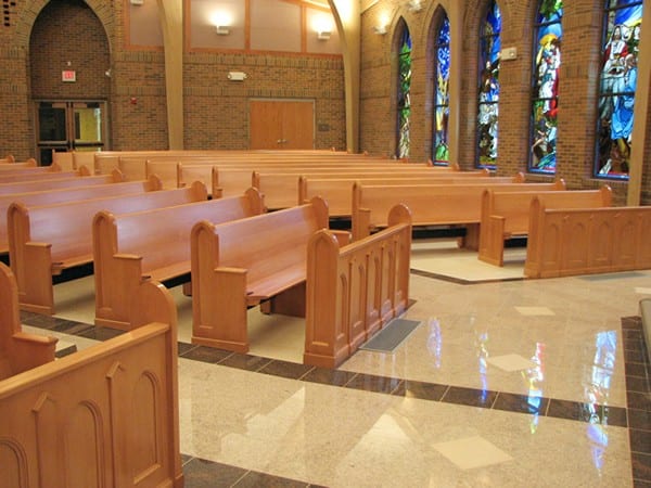 Straight Pews on an Angle