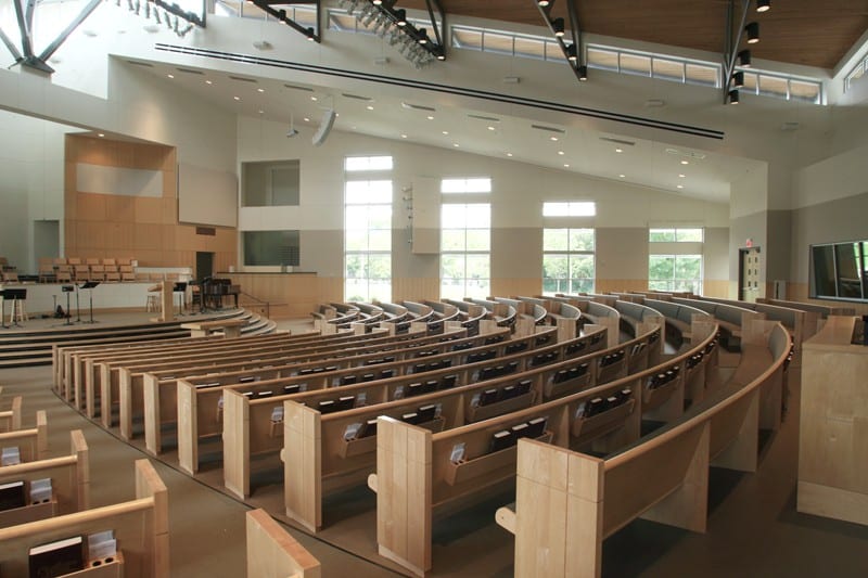 Maple Radius Curved Pews