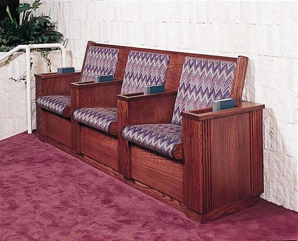 A rabbi's chair at a synagogue.