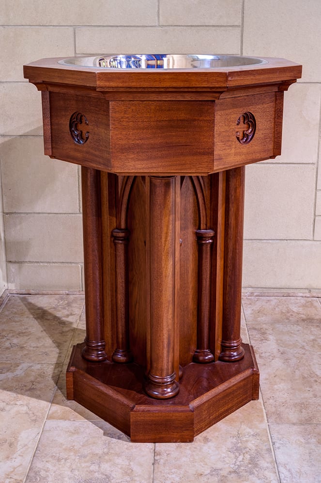 wooden Baptismal Font