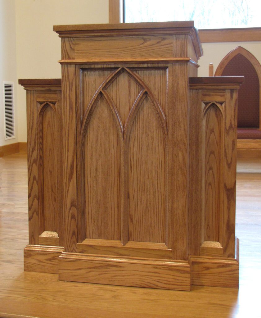 wooden church pulpit